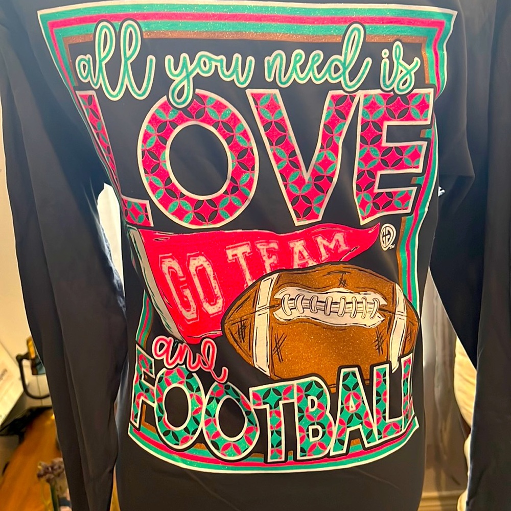 Girlie Girl Original ( Football ) Long Sleeve T-Shirt NWOT - Picture 1 of 4